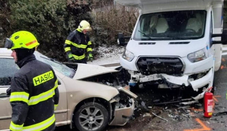 Foto z dopravní nehody v Křižanově