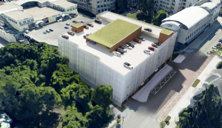 Vizualizace, jak by měl nový parkovací dům vypadat