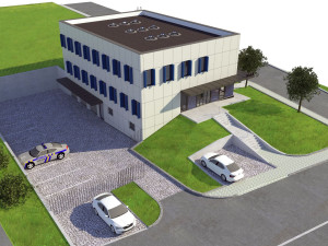 V Polné začala stavba moderního zázemí pro policisty, hotovo mý být za dva roky. Vizualizace: Se souhlasem Policie ČR