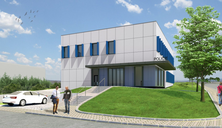 V Polné začala stavba moderního zázemí pro policisty, hotovo mý být za dva roky. Vizualizace: Se souhlasem Policie ČR