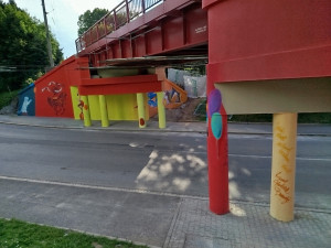 Stav výmalby mostu z 9.8.2025