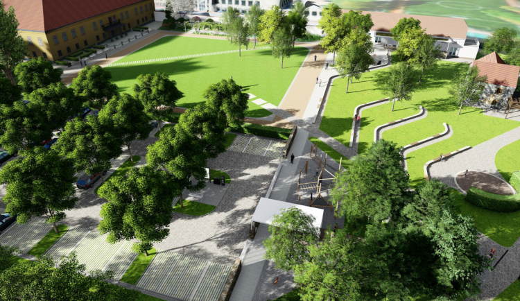 Vizualizace nového parku. Vizualizace: Se svolením města Telč