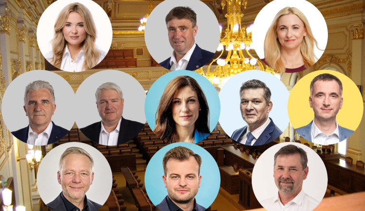 Zleva: Monika Oborná, Josef Kott, Barbora Pipášová, Drahoslav Ryba, Otto Vopěnka, Eva Decroix, Karel Beran, Lukáš Vlček, Vítězslav Schrek, Benjamin Činčila, Radek Koten