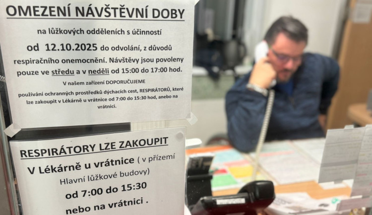 Pelhřimovská nemocnice omezila kvůli respiračním onemocněním návštěvy. Foto: Se svolením Nemocnice Pelhřimov