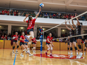 VIDEO: Český pohár ve volejbalu v Jihlavě proti extraligové Ostravě viděla plná hala. Foto: Marcela Svobodová