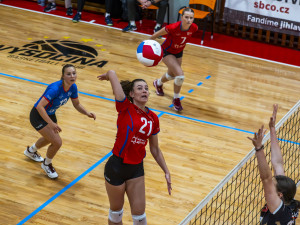 VIDEO: Český pohár ve volejbalu v Jihlavě proti extraligové Ostravě viděla plná hala. Foto: Marcela Svobodová