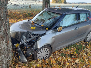 Senior skončil v nemocnici, jeho vůz zastavil až náraz do druhého stromu