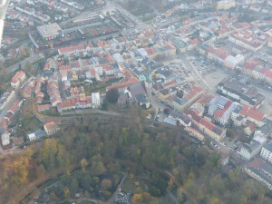Letecký snímek Jihlavy.
