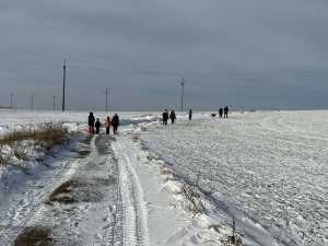 Demolice mostu je nezastavila. Řehořov a Nadějov vyrazily na společný novoroční výšlap