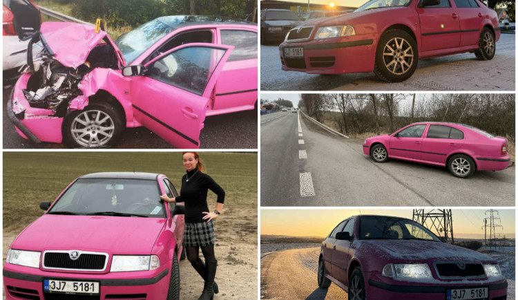 Sledovaný příběh z Puklic: Legendární růžová Octavia se po nehodě vrátila na silnice