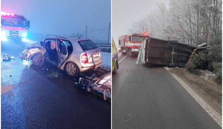 Policie na Vysočině šetří od rána nehody. Čtyři lidé skončili v péči lékařů 