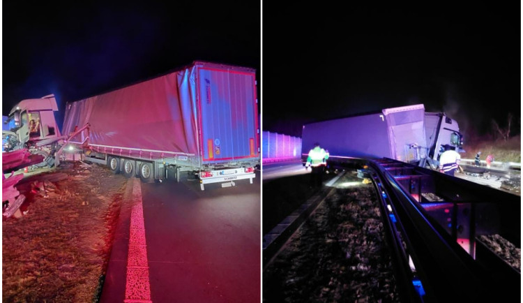 Na D1 bouralo pět vozidel, mezi nimi i autobus. Jeden člověk skončil v nemocnici