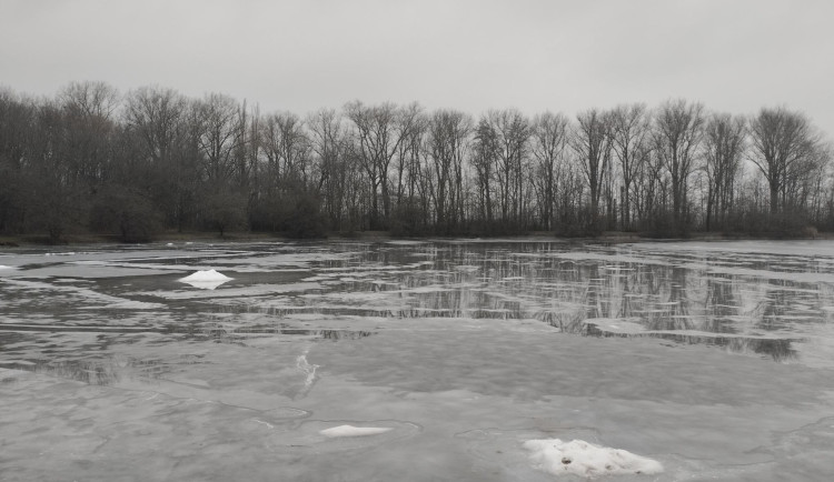Strážníci kontrolovali led v Brně. Místy roztál úplně, jinde praská pod nohama