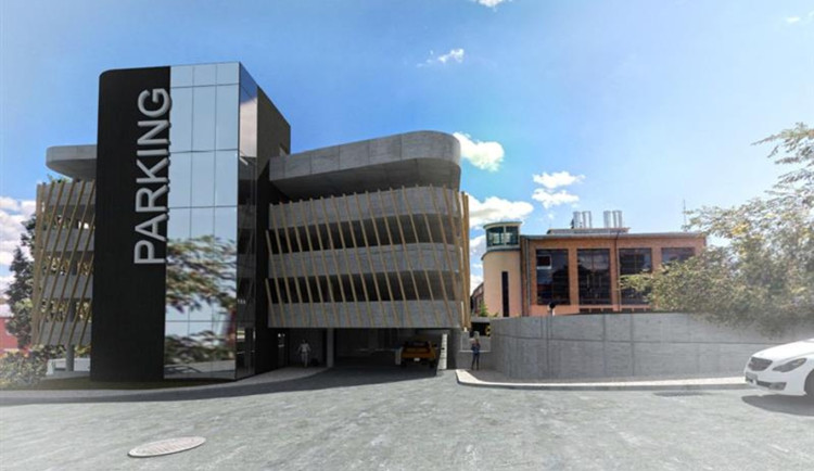 Další parkovací dům: Hejtmanství projektuje stavbu u novoměstské nemocnice. Foto: Se svolením Nemocnice Nové Město na Moravě (vizualizace)