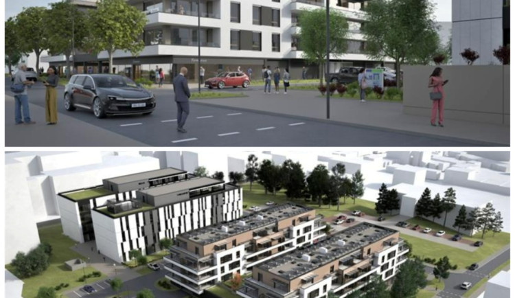 Jihlava bude mít v roce 2029 nový bytový dům s parkovištěm. Takhle bude vypadat 