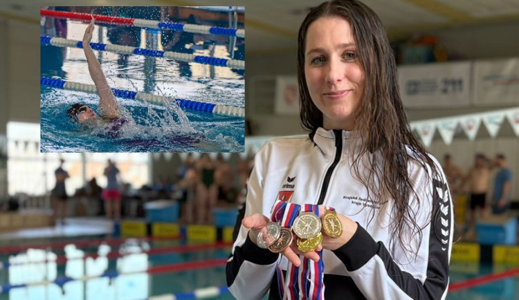 Pět medailí: kriminalistka z Vysočiny si vyplavala šanci na Dominikánskou republiku. Foto: Policie ČR (koláž)