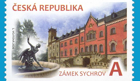Zámek Sychrov na poštovní známce. Česká pošta ji uvede do prodeje ve středu