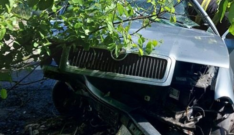 Šedesátiletý řidič zřejmě usnul za volantem. U Loudilky havaroval a zničil auto. Foto: Policie ČR