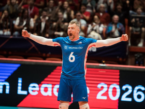 FOTO: Čeští volejbalisté v Evropské lize poprvé prohráli, Dánsku v Jihlavě podlehli 2:3. Foto: Český volejbal / Ondřej Driml