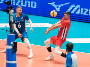 FOTO: Čeští volejbalisté v Evropské lize poprvé prohráli, Dánsku v Jihlavě podlehli 2:3. Foto: Český volejbal / Ondřej Driml