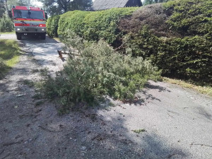 Další den, další bouřky. V Jihlavě spadl strom na auto, od poledne se hasiči nezastaví