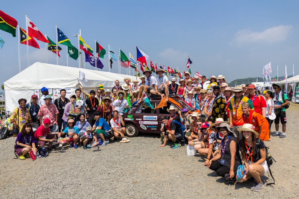  Jamboree mezinárodní skautské setkání. Česká výprava dosáhla svého cíle. Srpen 2015. Foto: David Urban