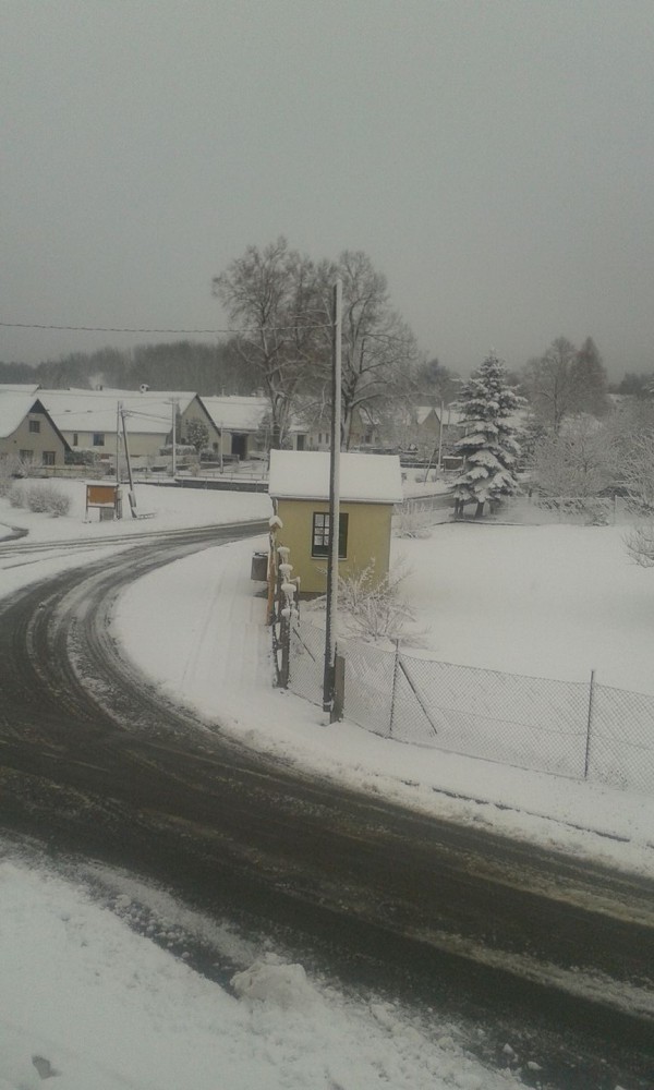 První sníh na Vysočině