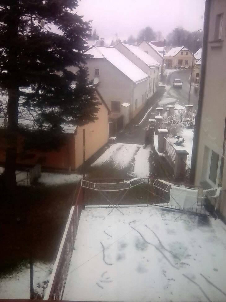 První sníh na Vysočině