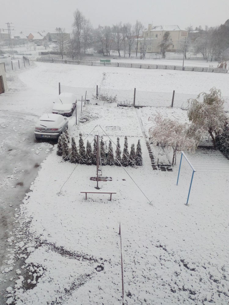 První sníh na Vysočině