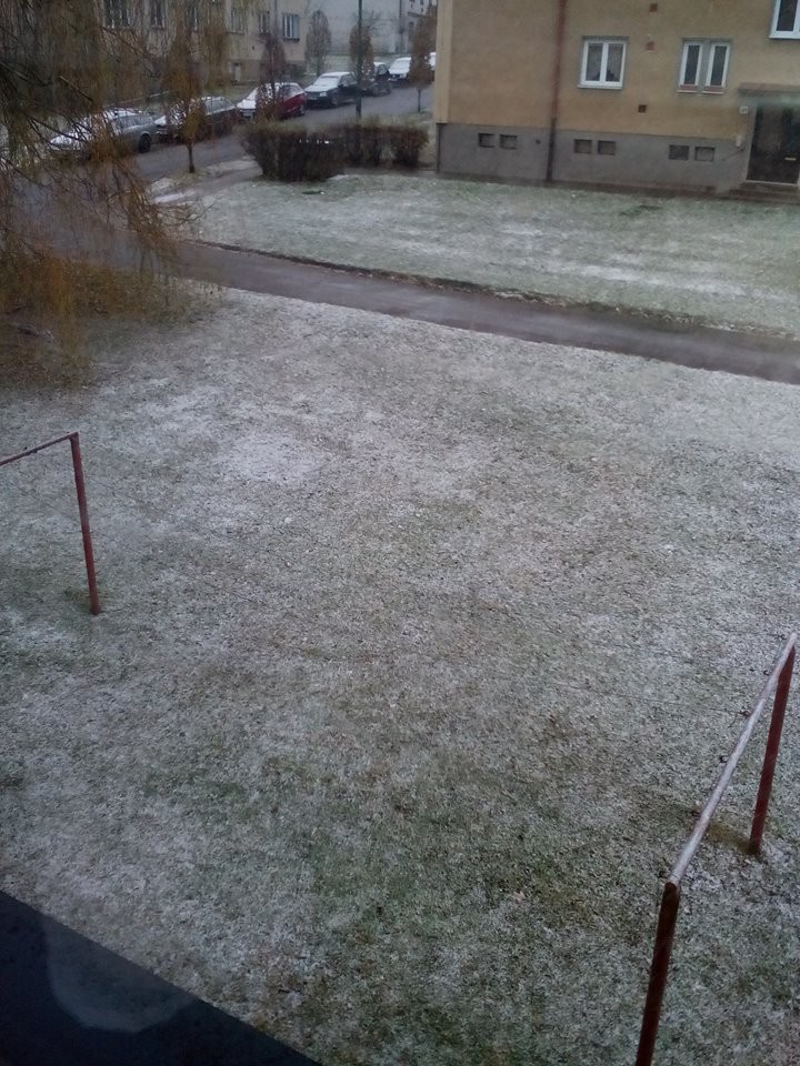 První sníh na Vysočině