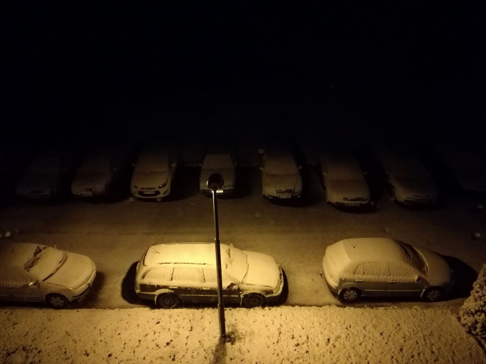 První sníh na Vysočině