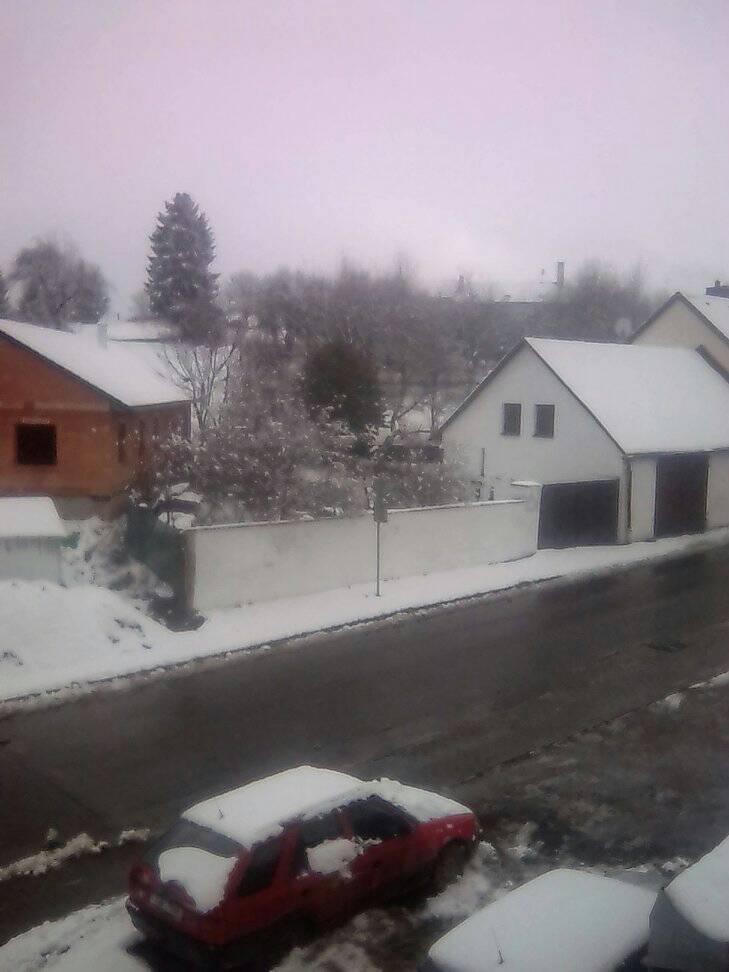 První sníh na Vysočině