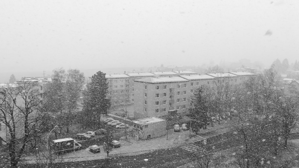 První sníh na Vysočině