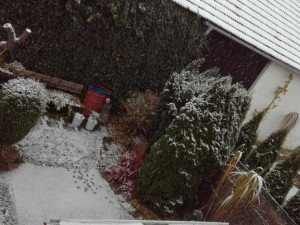 První sníh na Vysočině