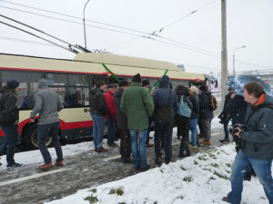 Otevření trolejbusové linky ve Vrchlického ulici
