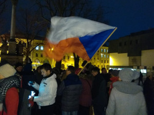 Demonstrace proti zvolení Zdeňka Ondráčka do čela komise pro GIBS