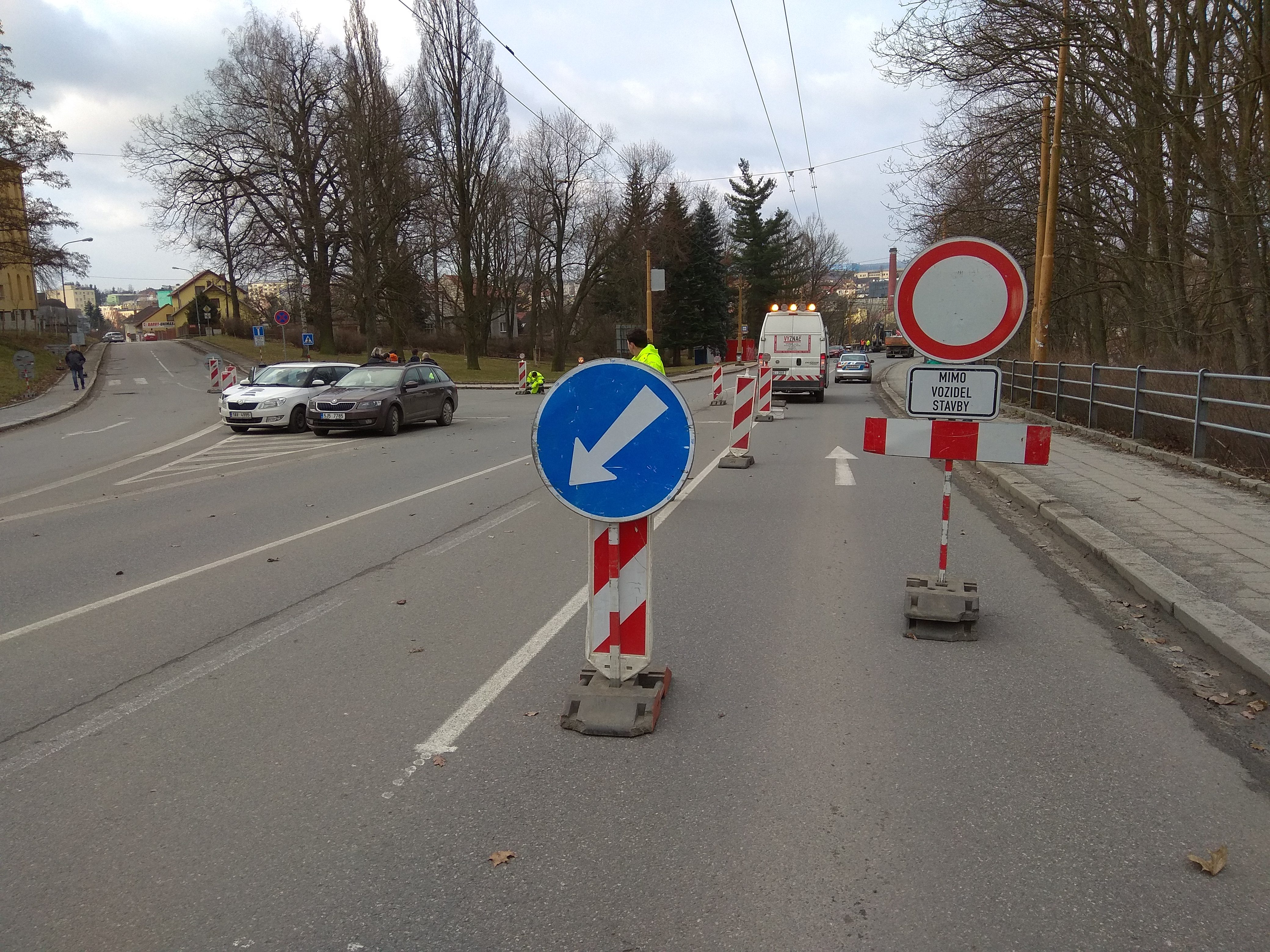 Uzavření Brněnského mostu z důvodu rekonstrukce, duben 2017