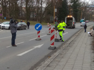 Uzavření Brněnského mostu z důvodu rekonstrukce, duben 2017