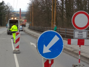 Uzavření Brněnského mostu z důvodu rekonstrukce, duben 2017