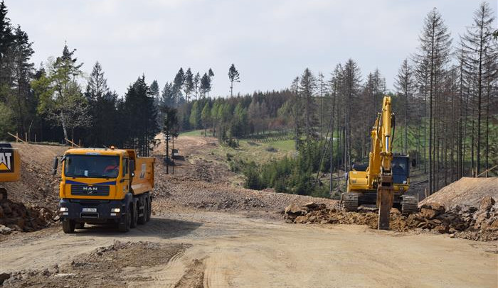 Stavba obchvatu Velkého Beranova, duben 2019