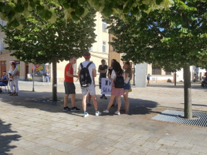 Lidé v Jihlavě vyjádřili podporu demonstrantů v Bělorusku