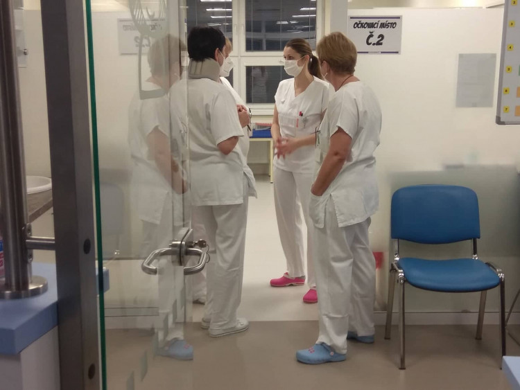Spuštění očkování na covid-19 v jihlavské nemocnici
