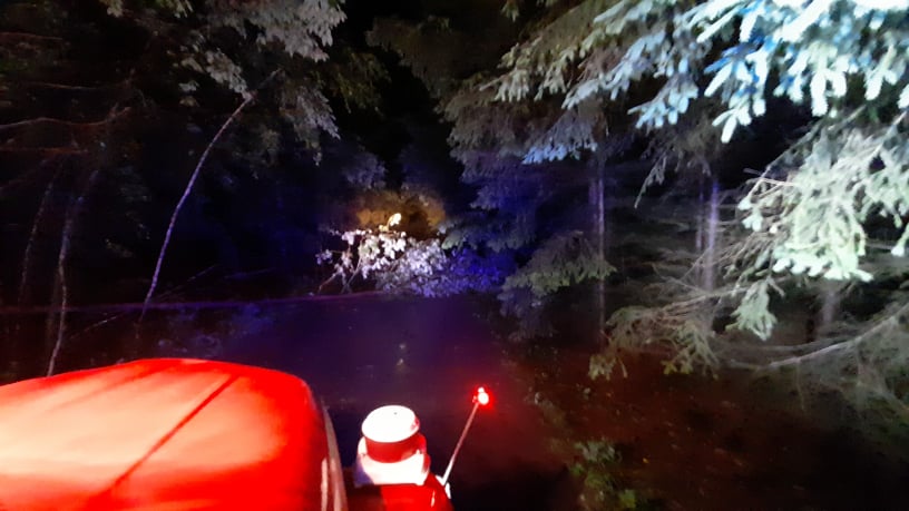 Noční bouřka na Vysočině a odklízení následků, 30.6.2021