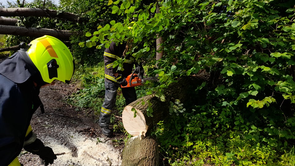 Noční bouřka na Vysočině a odklízení následků, 30.6.2021