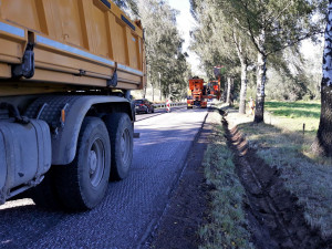 Opravy na silnici I/19, září 2021