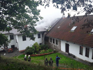 Požár penzionu v Daňkovicích