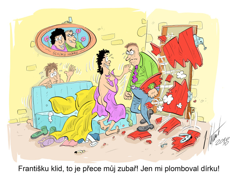 ORAŽENÉ OBRÁZKY: Říjnová dávka vtipů od kreslíře Jana Tatarky