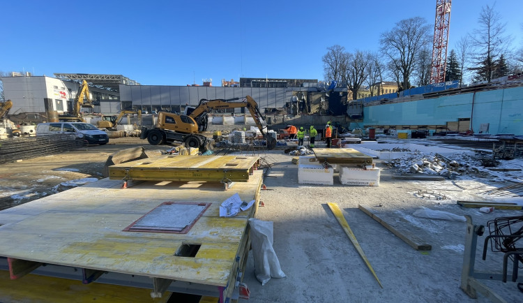 Stavba Horácké arény - leden 2024