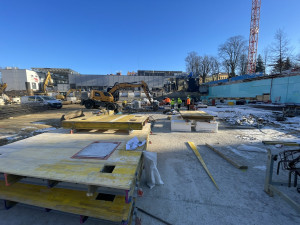 Stavba Horácké arény - leden 2024