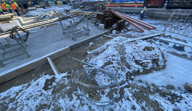 Stavba Horácké arény - leden 2024